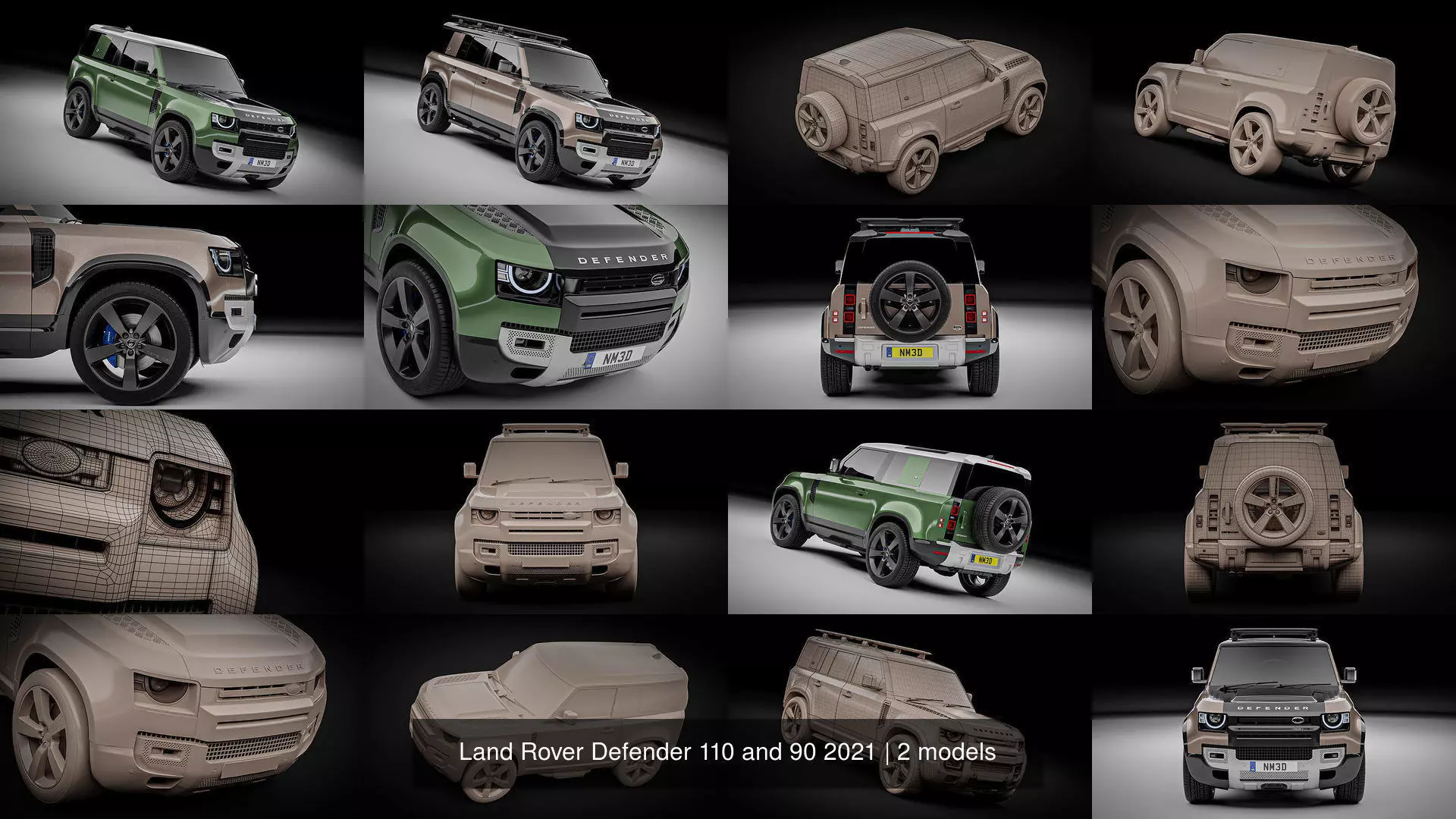 Land Rover Defender 110 and 90 2021 3D Model Collection_0