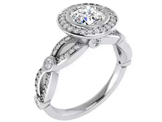 Wonderful round diamond ring 2789 3D print model