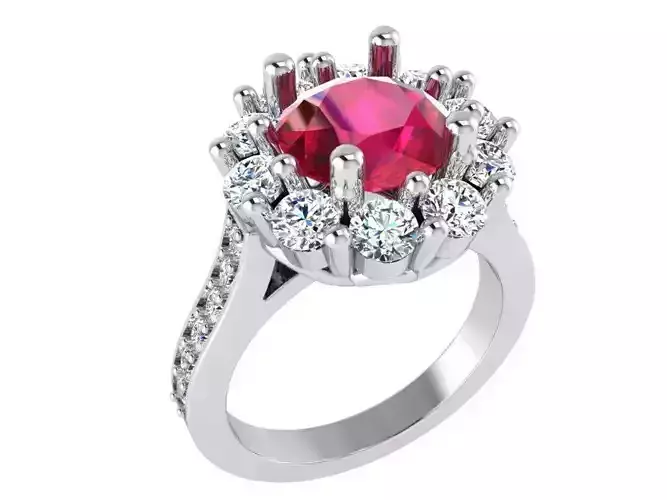 Red stone  ring 2790 3D print model