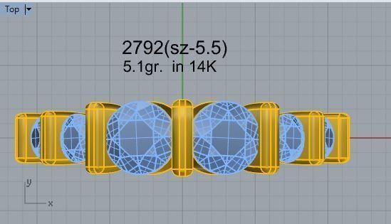 6-Stone Diamond ring 2792 3D print model 3D print model_4