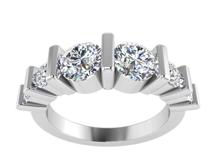 6-Stone Diamond ring 2792 3D print model 3D print model_2
