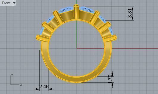 6-Stone Diamond ring 2792 3D print model 3D print model_5