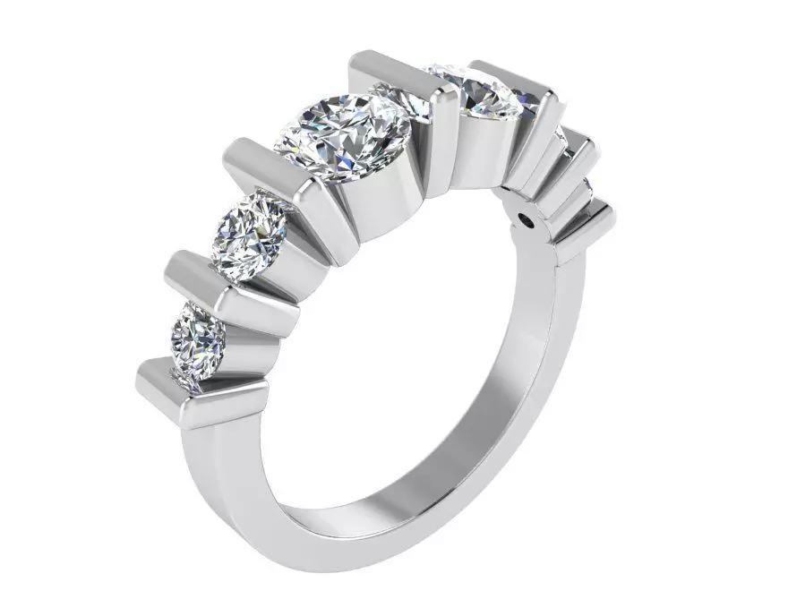 6-Stone Diamond ring 2792 3D print model 3D print model_0