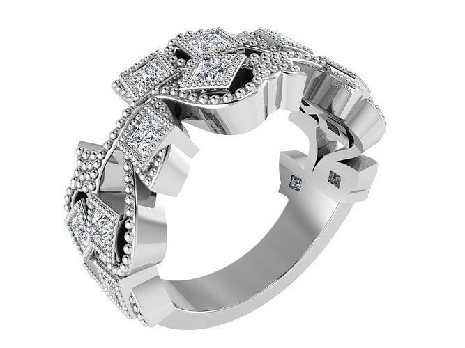 Textured Diamond ring 2794 3D print model 3D model 3D printable | CGTrader
