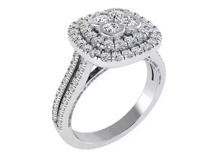 3-Row Diamond ring 2795 3D print model