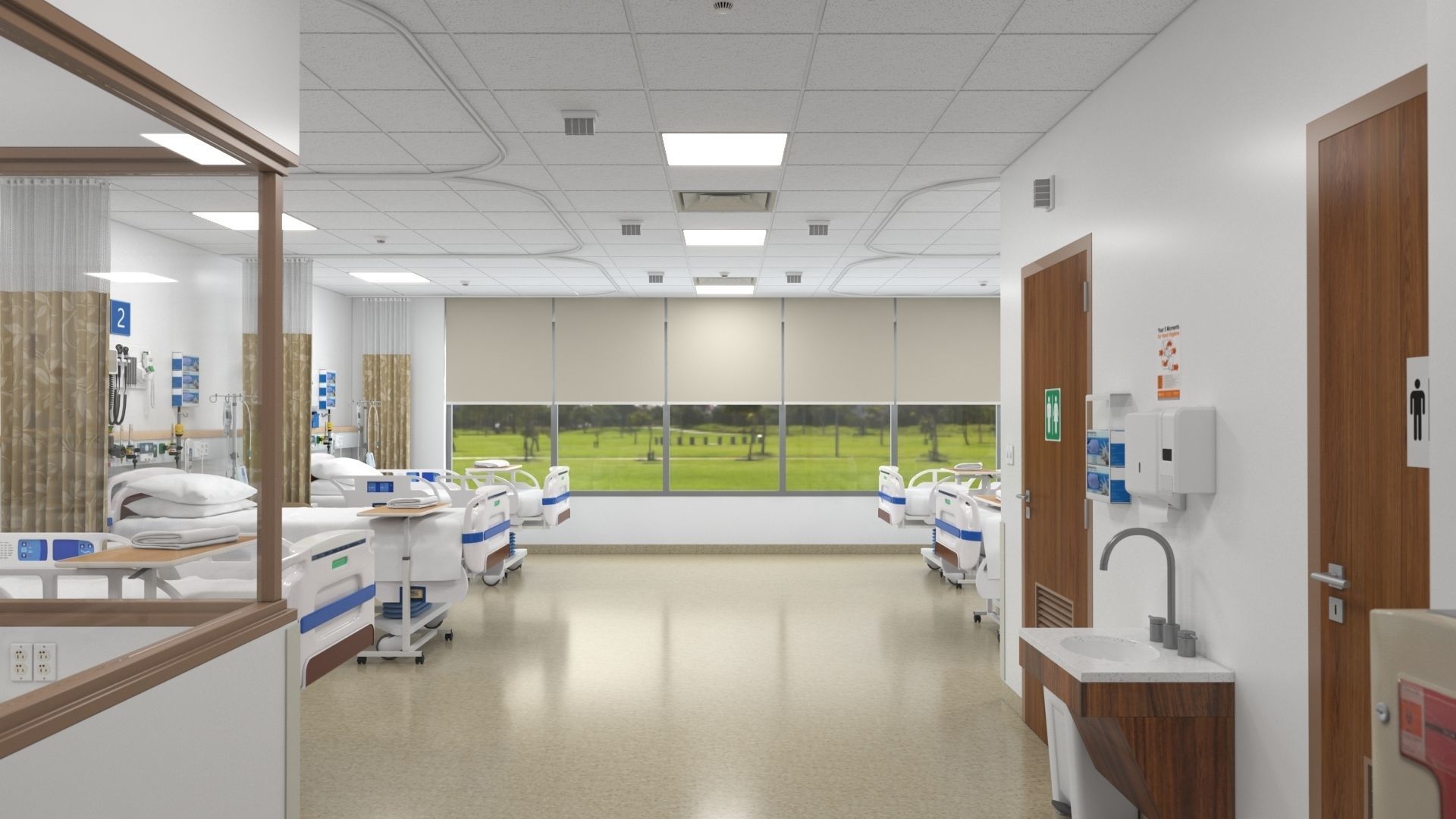 Hospital High Dependency Unit 3D model_2