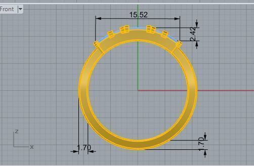 10-Stone Diamond ring 2796 3D print model 3D print model_5
