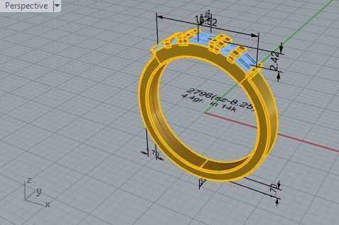 10-Stone Diamond ring 2796 3D print model 3D print model_7