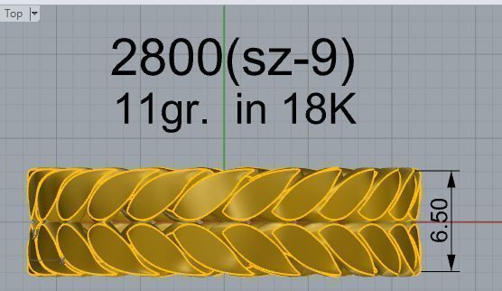 Textured ring 2800 3D print model 3D print model_4