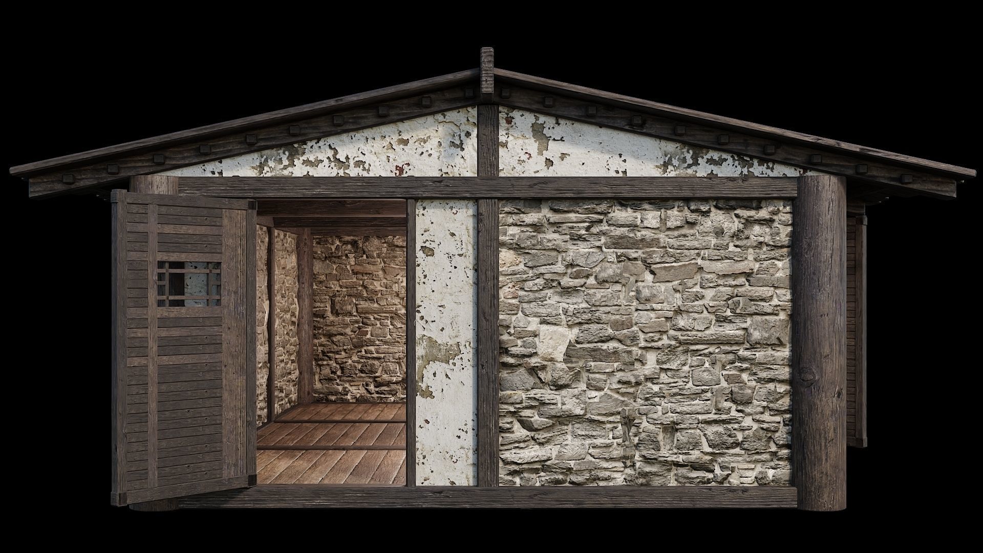 Medieval Houses 31- 4K Textures Game Ready Low-poly 3D model_2