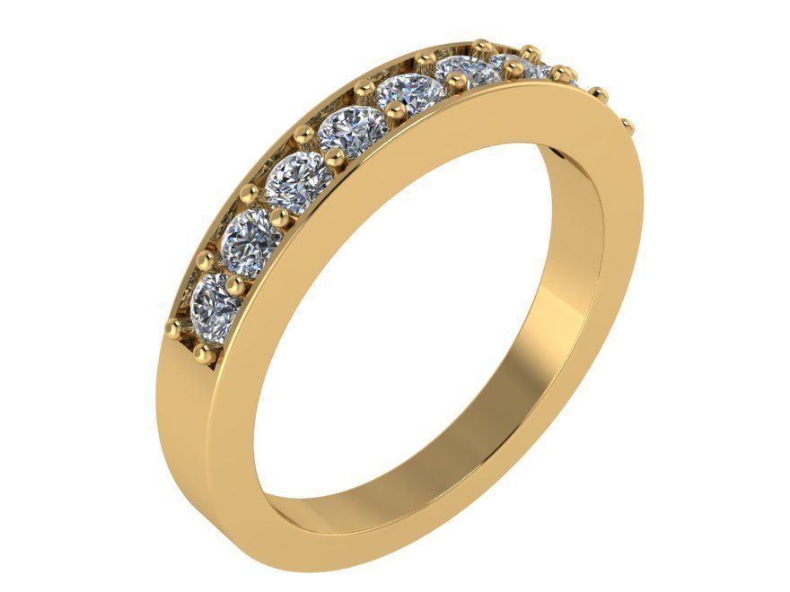 Round Diamond ring with small stones 2804 3D print model 3D print model_1