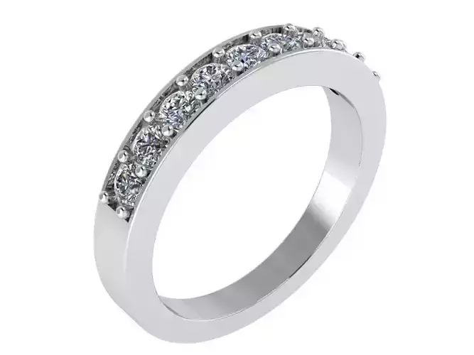 Round Diamond ring with small stones  2804 3D print model