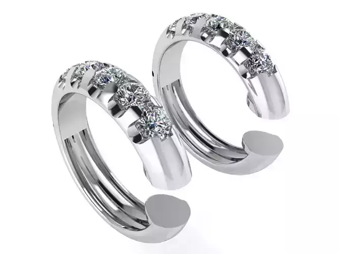 Small earrings with diamond stones 2807 3D print model