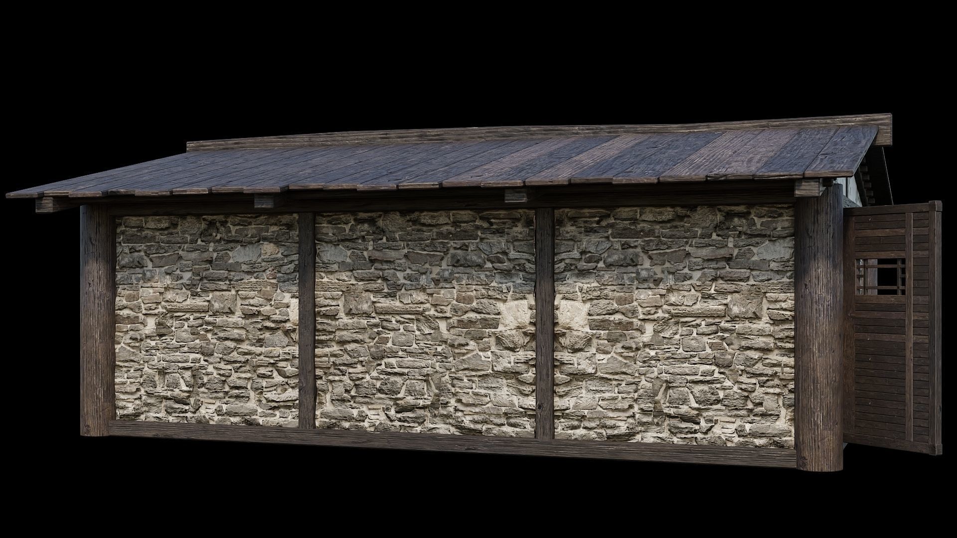 Medieval Houses Pack 31-32-33-34-35 - 4K Textures Game Ready Low-poly 3D model_11