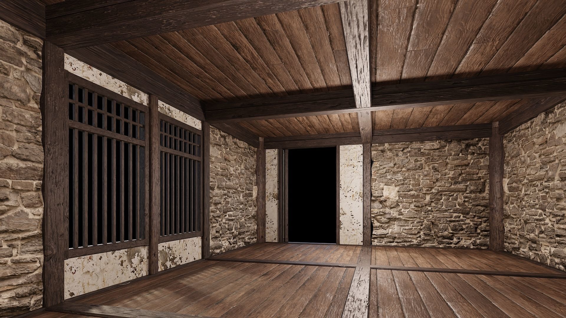 Medieval Houses Pack 31-32-33-34-35 - 4K Textures Game Ready Low-poly 3D model_56