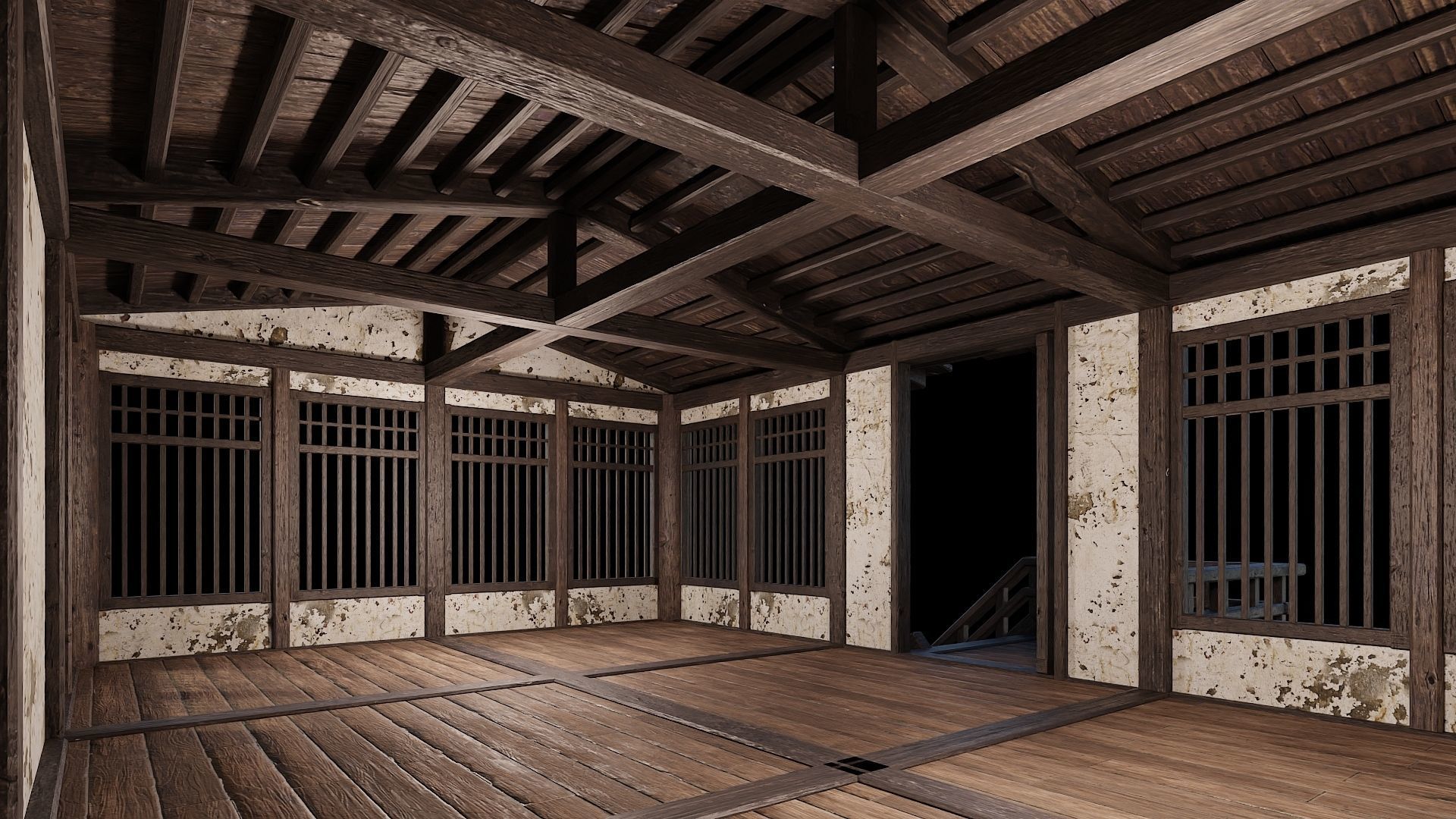 Medieval Houses Pack 31-32-33-34-35 - 4K Textures Game Ready Low-poly 3D model_30