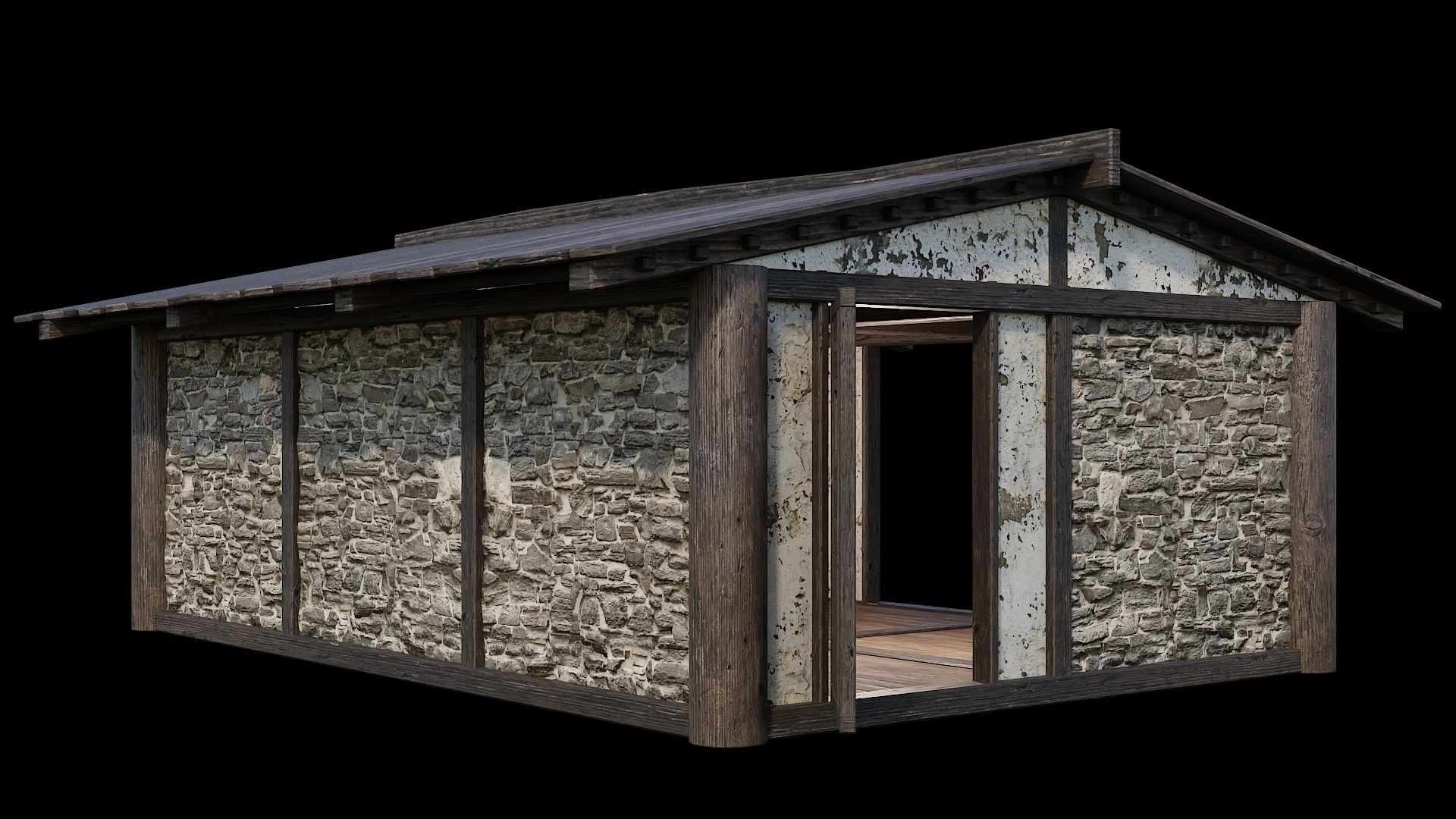 Medieval Houses Pack 31-32-33-34-35 - 4K Textures Game Ready Low-poly 3D model_6