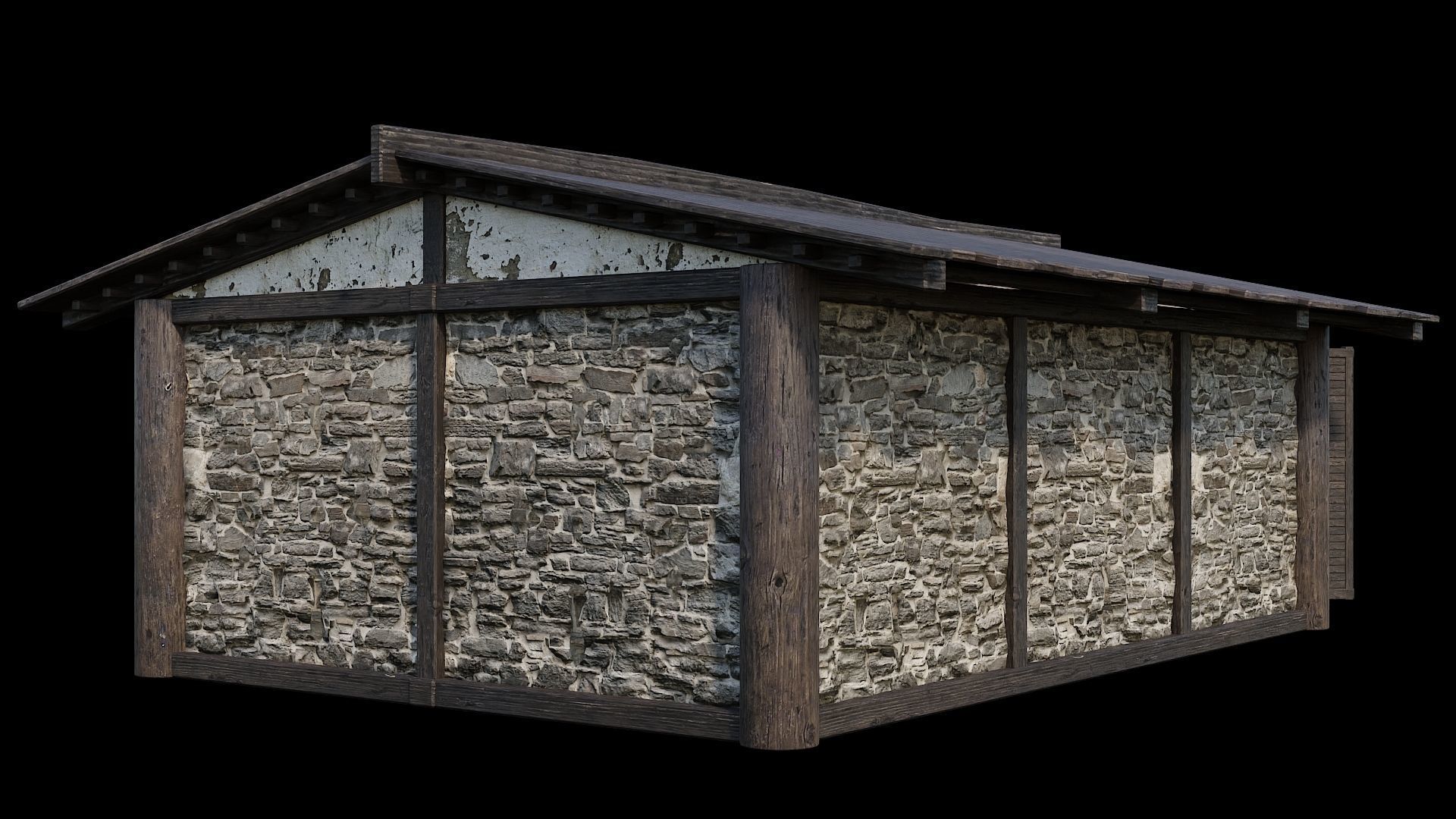 Medieval Houses Pack 31-32-33-34-35 - 4K Textures Game Ready Low-poly 3D model_7