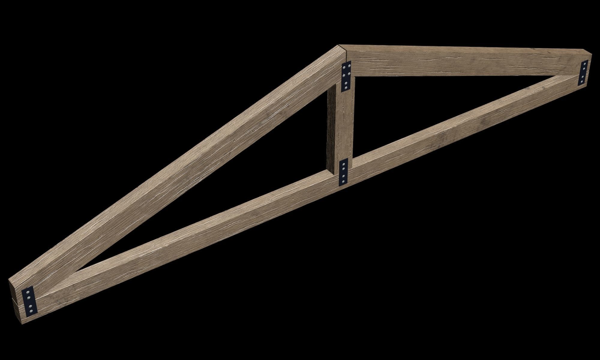 Wooden Roof Truss 01 Low-poly 3D model_11