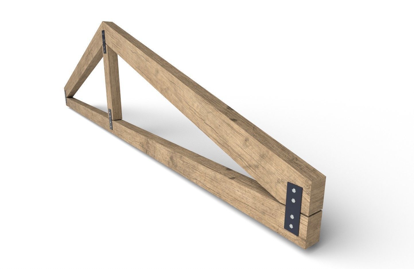 Wooden Roof Truss 01 Low-poly 3D model_4