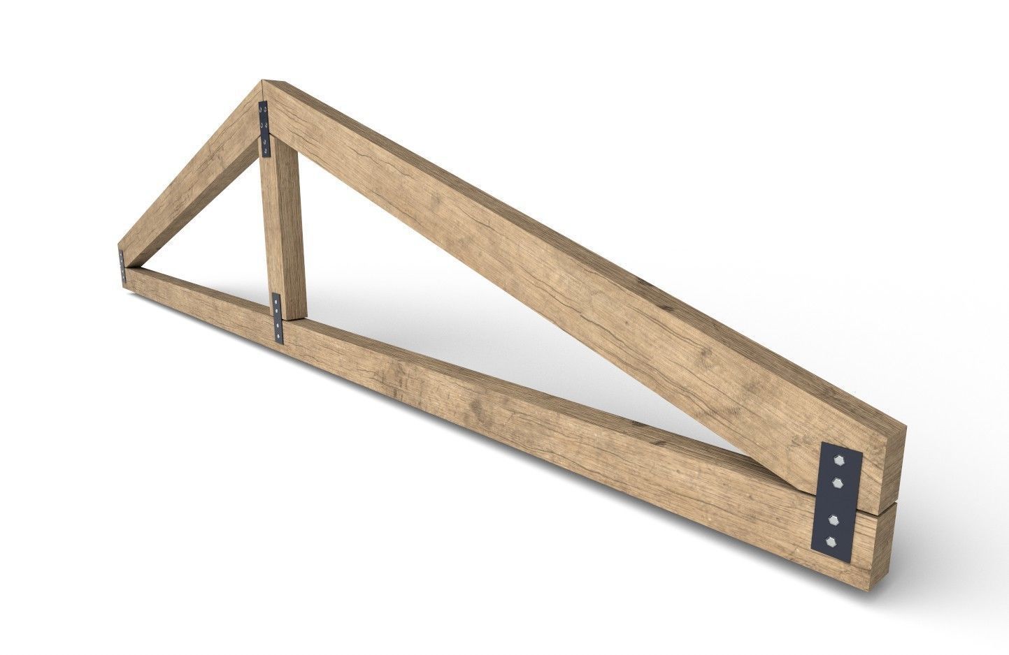 Wooden Roof Truss 01 Low-poly 3D model_3