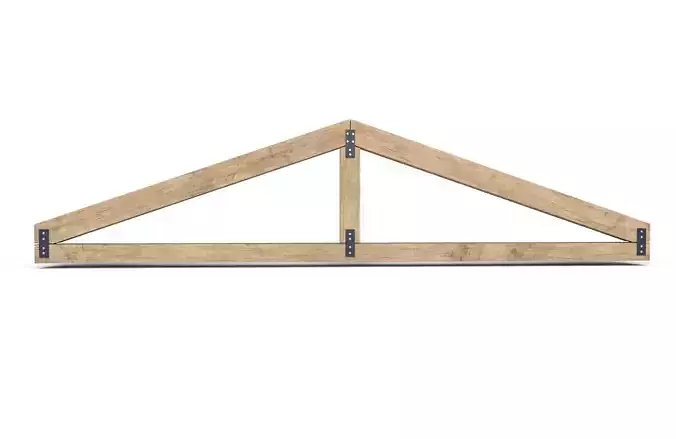 Wooden Roof Truss 01 Low-poly 3D model