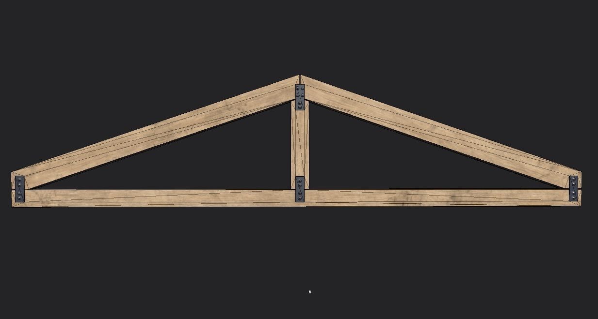 Wooden Roof Truss 01 Low-poly 3D model_1