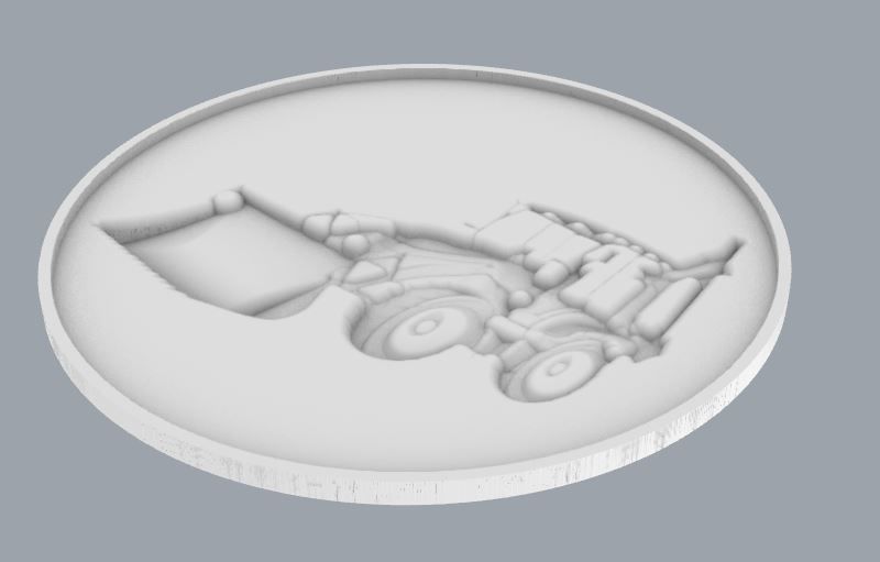 digger gold bulldozer badge 3D print model_1