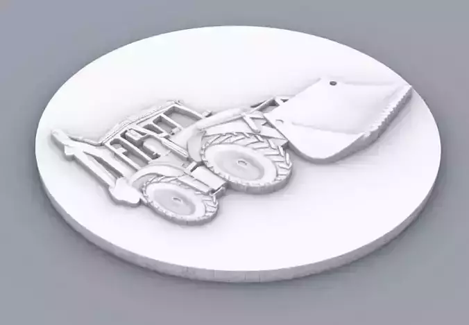 digger gold bulldozer badge 3D print model