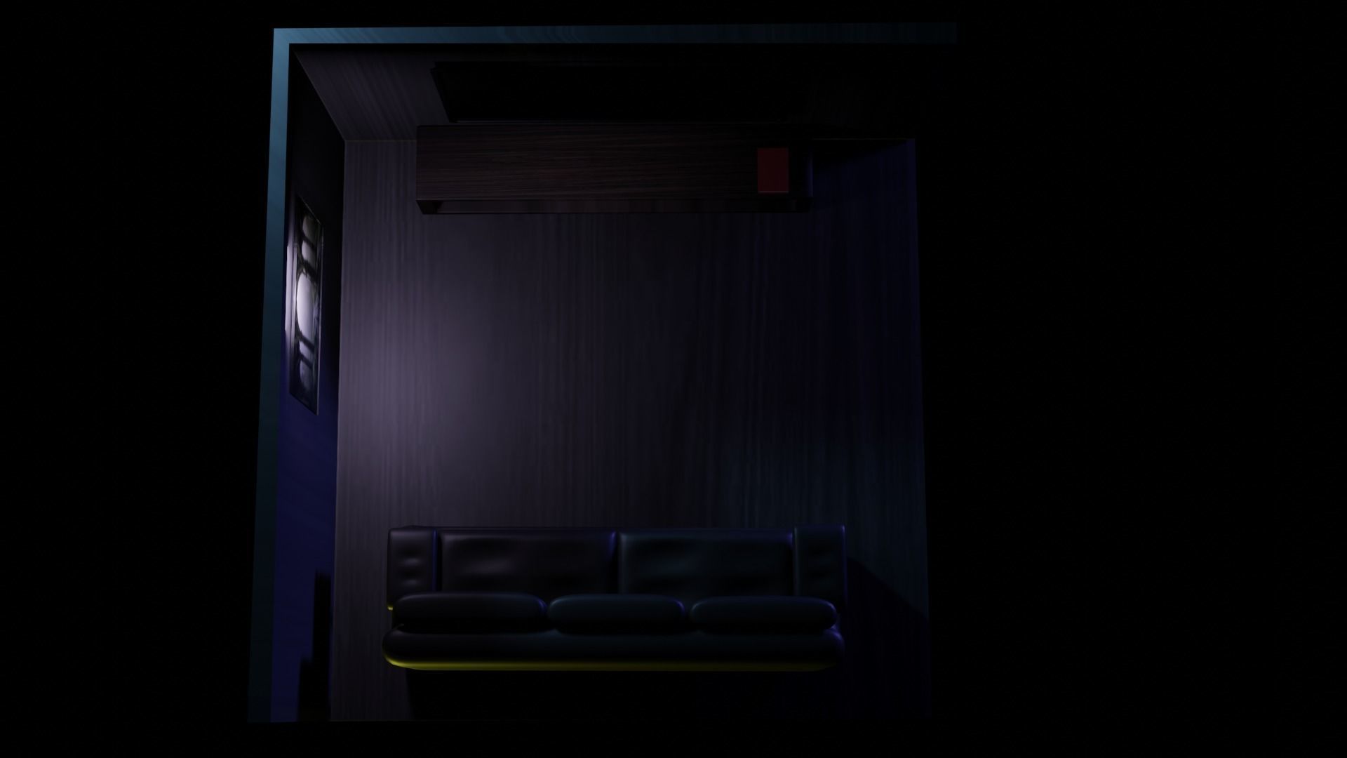 Modern and cozy room with lighting 3D model_1