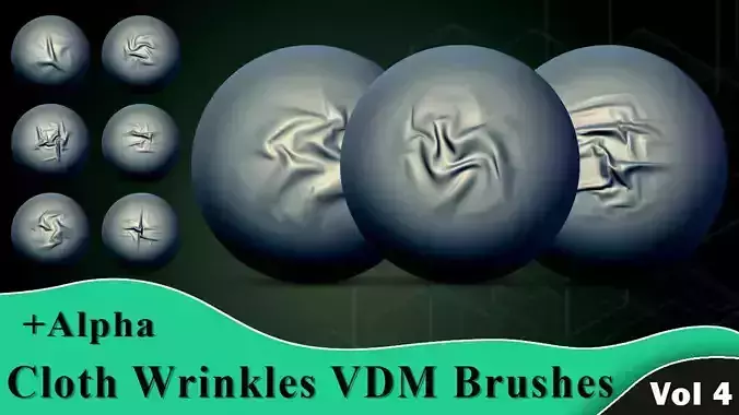 Cloth Wrinkles VDM Brushes and Alpha Vol 4
