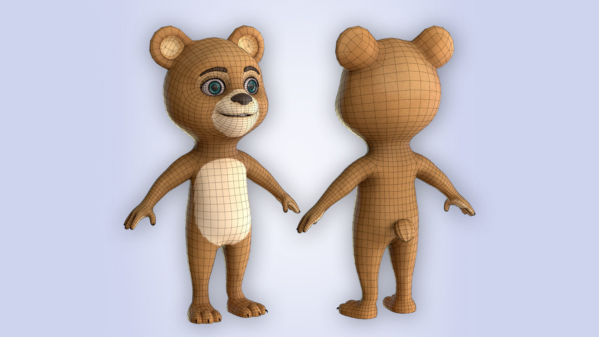 Cartoon Bear Nature Low-poly 3D model_5