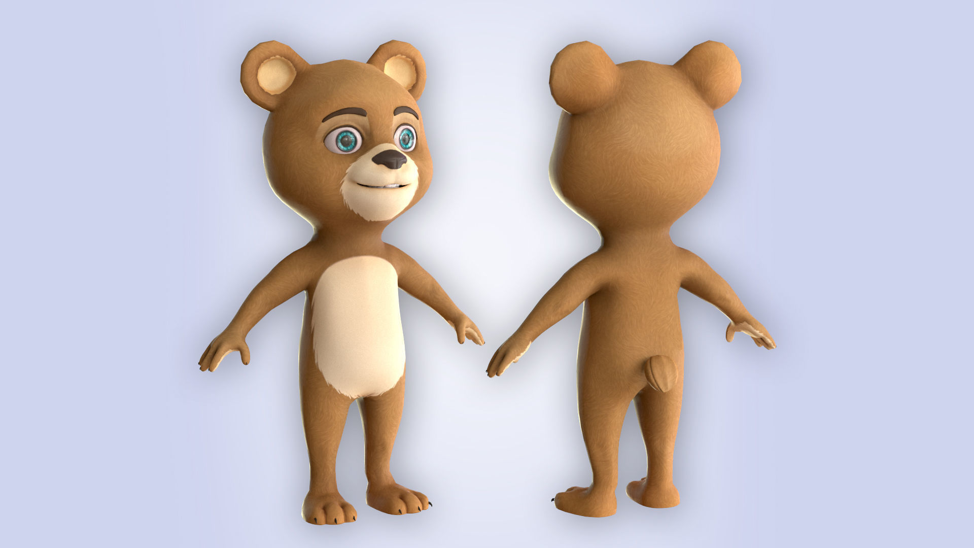 Cartoon Bear Nature Low-poly 3D model_4