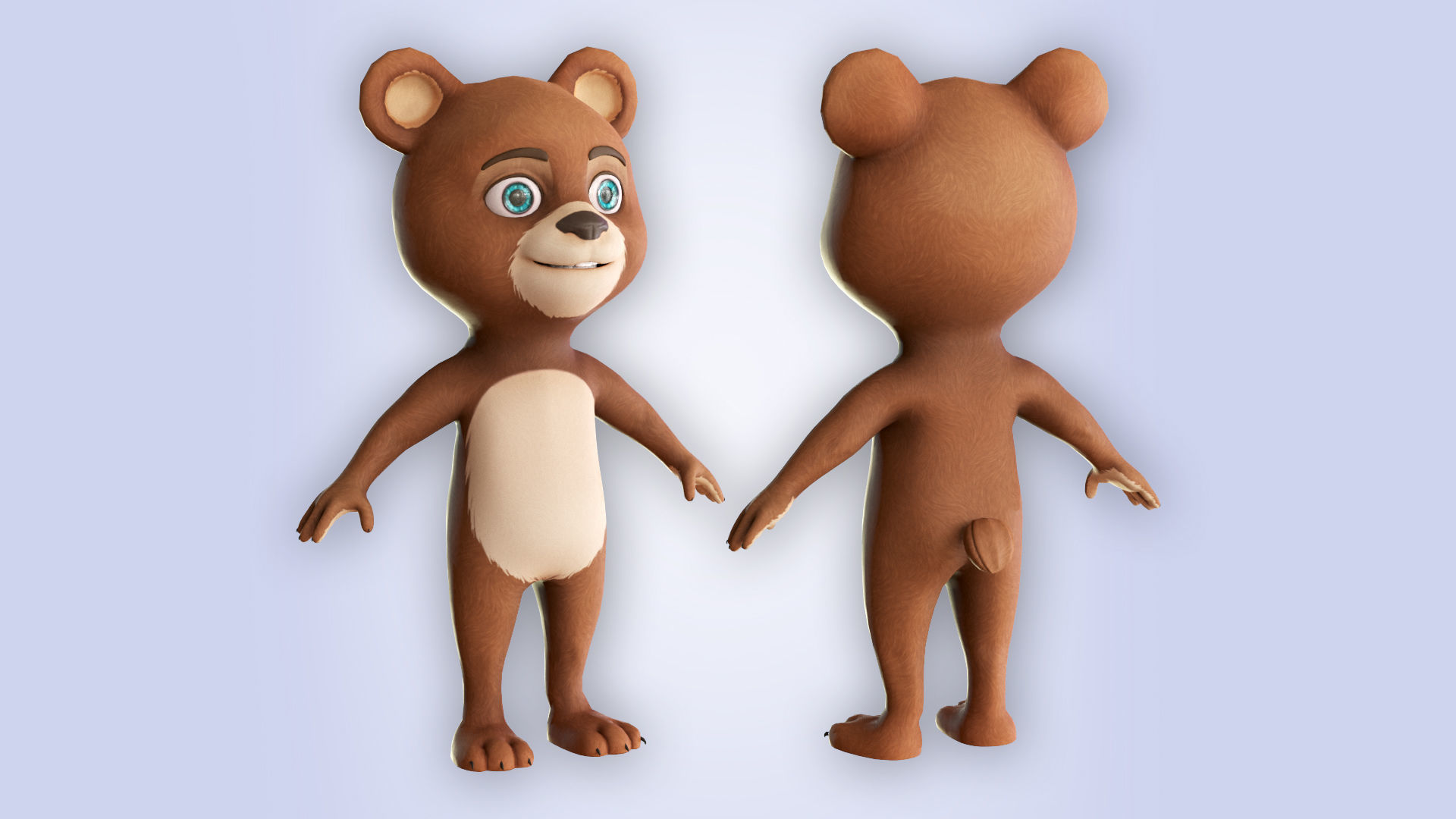 Cartoon Bear Nature Low-poly 3D model_3