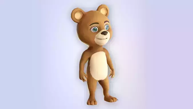 Cartoon Bear Nature Low-poly 3D model