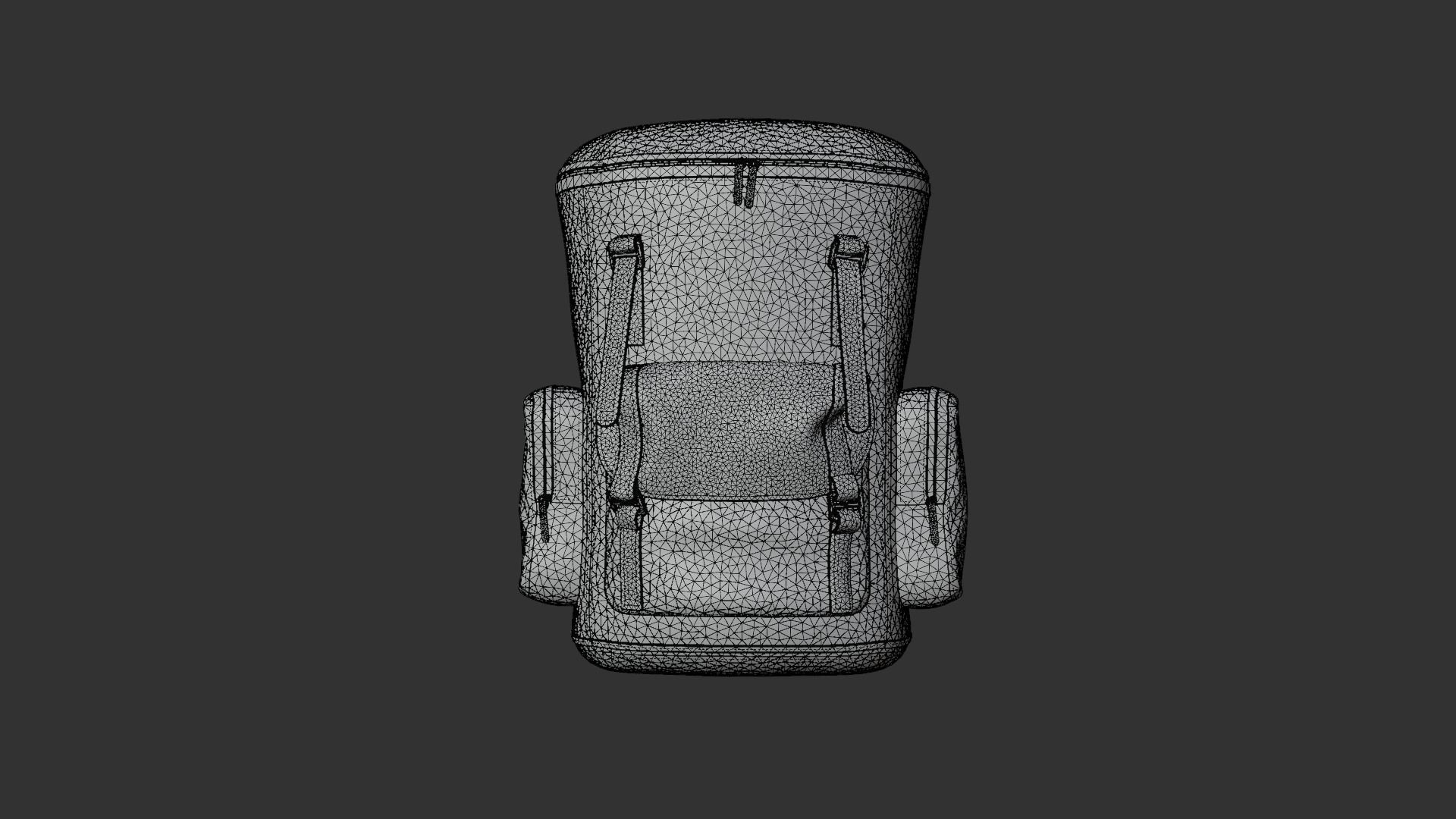 Leather backpack 3D model_5
