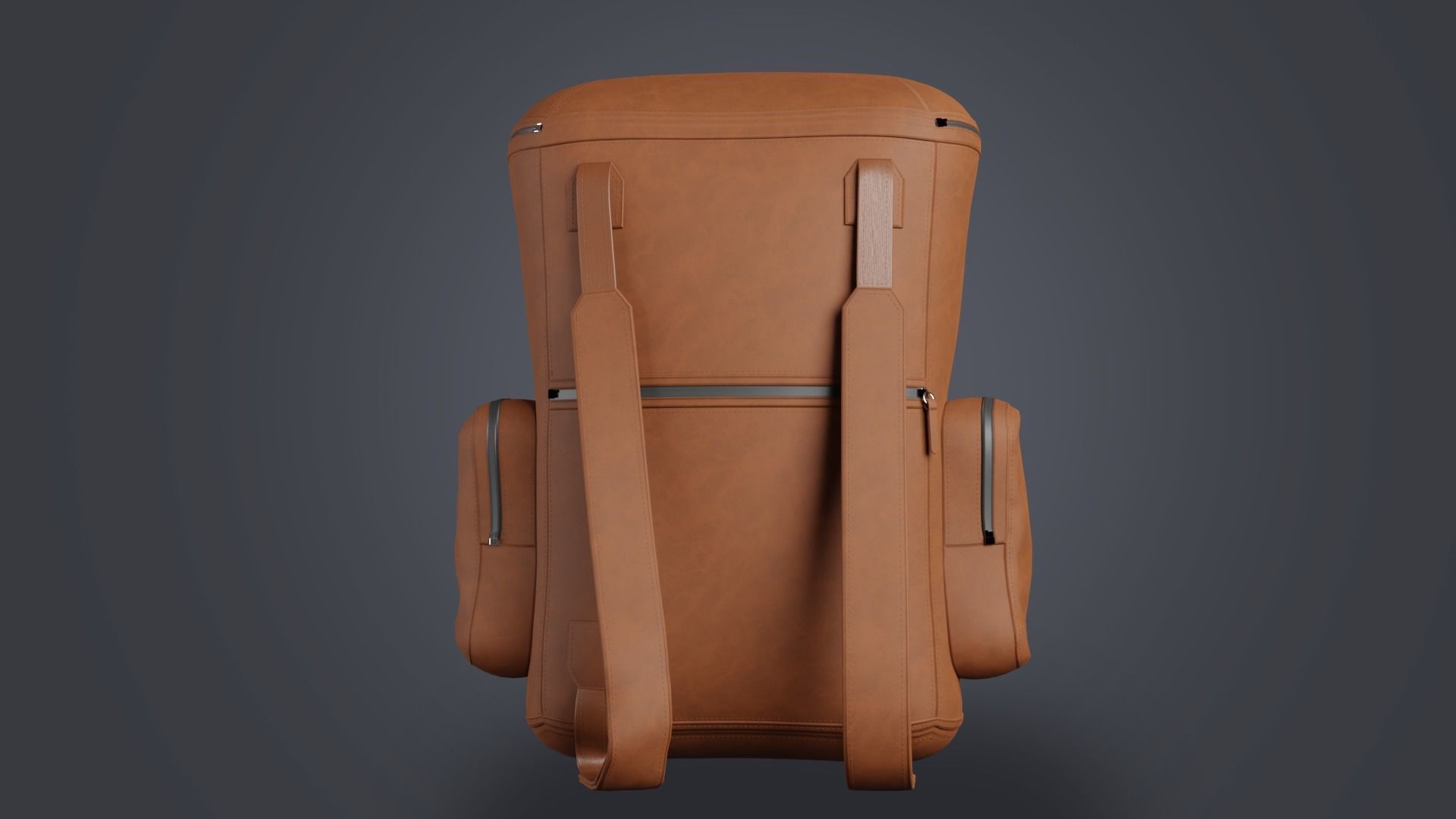 Leather backpack 3D model_4
