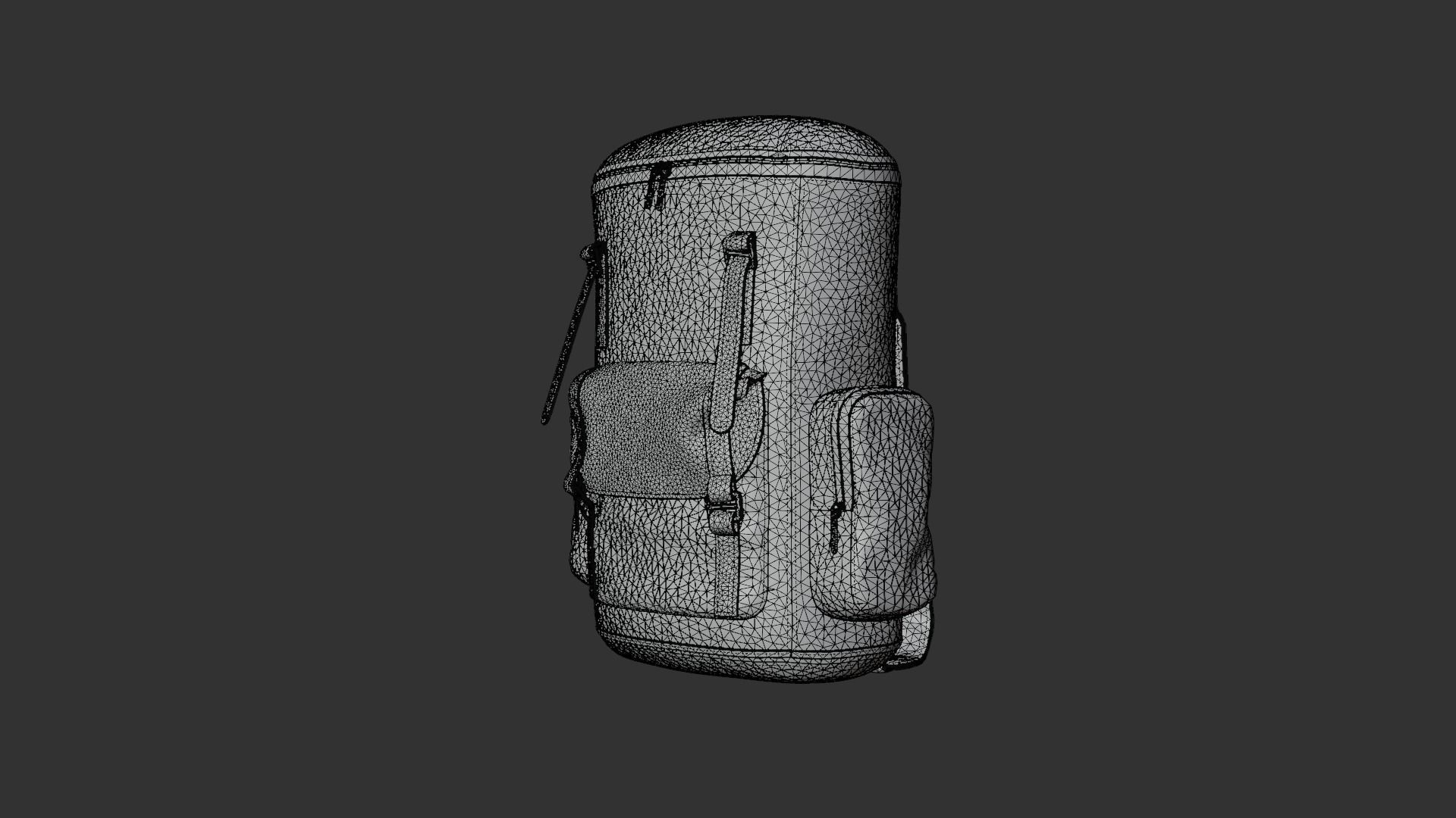 Leather backpack 3D model_6