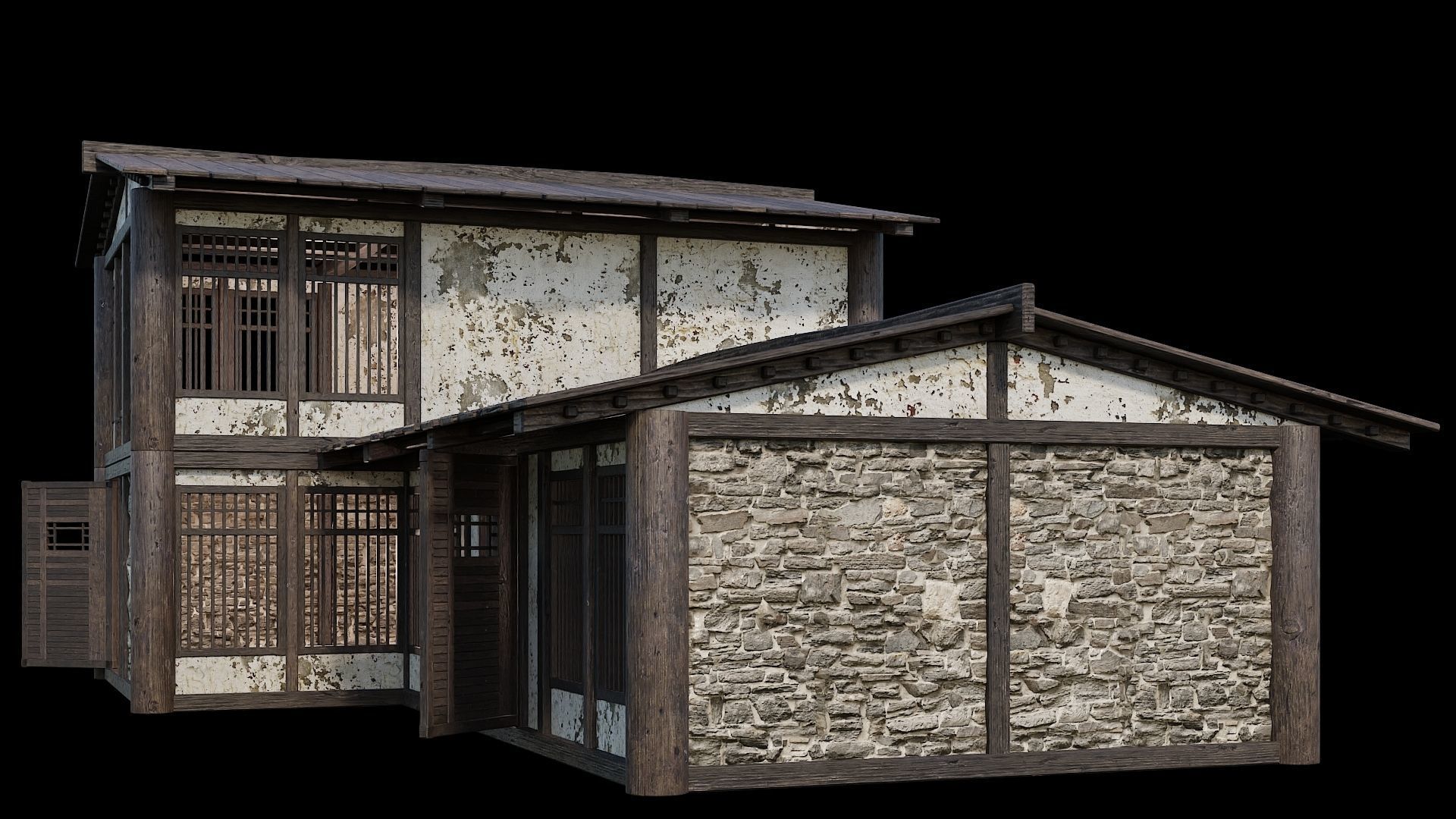 Medieval Houses 33- 4K Textures Game Ready Low-poly 3D model_10