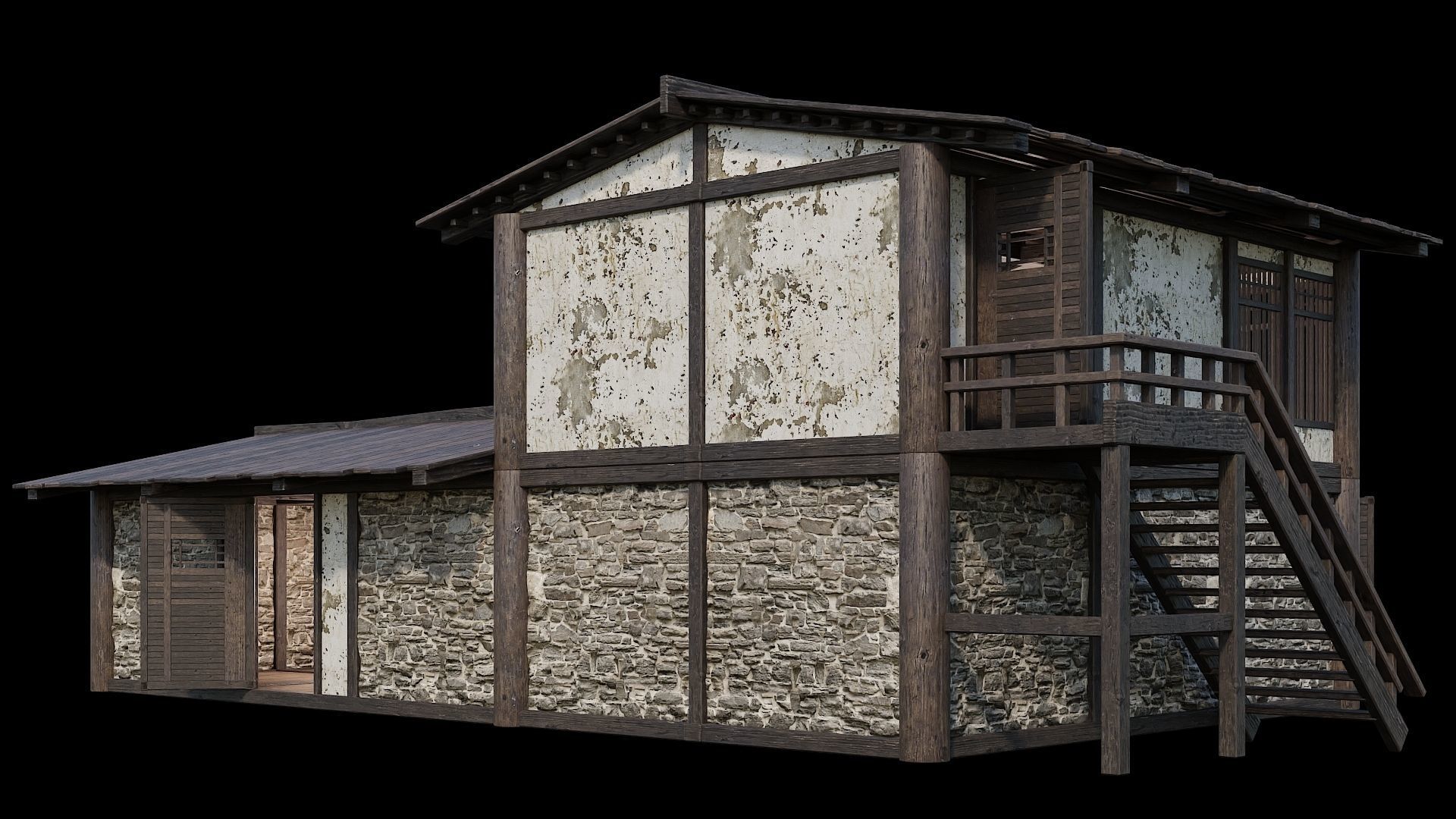 Medieval Houses 33- 4K Textures Game Ready Low-poly 3D model_7