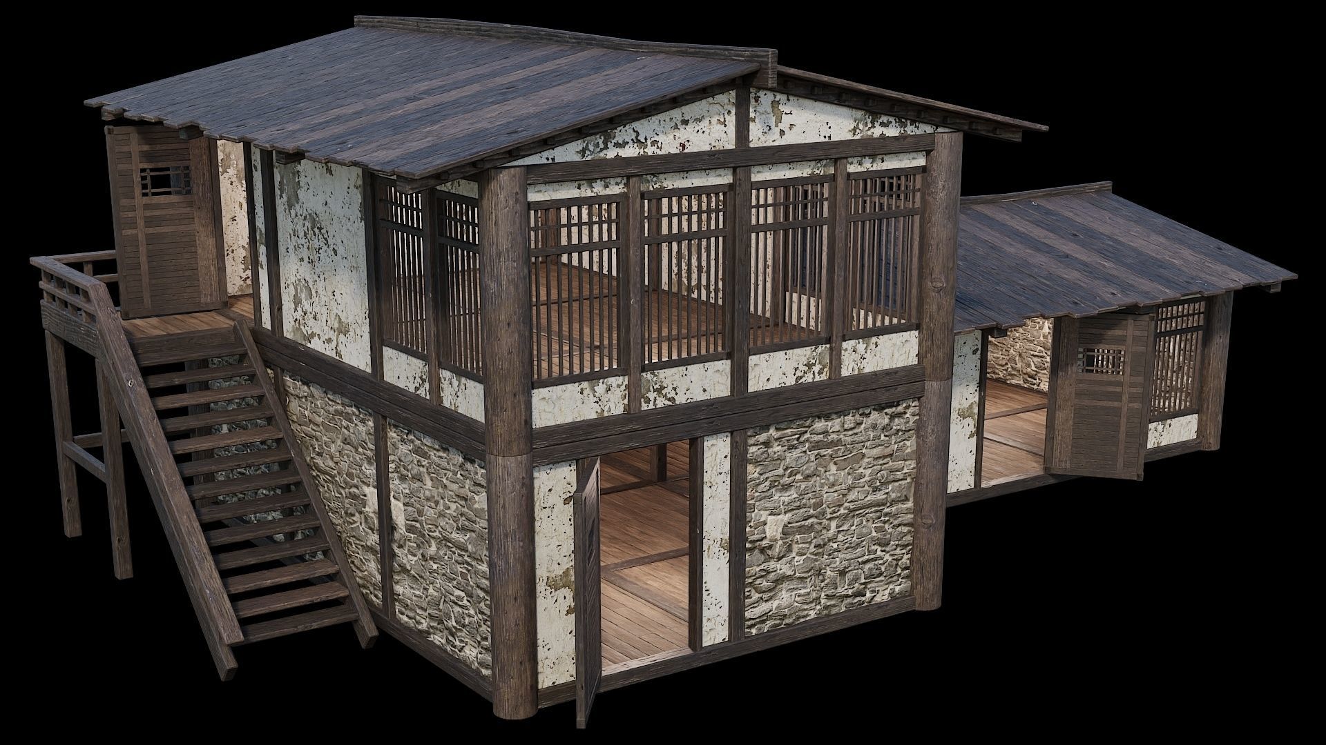 Medieval Houses 33- 4K Textures Game Ready Low-poly 3D model_11