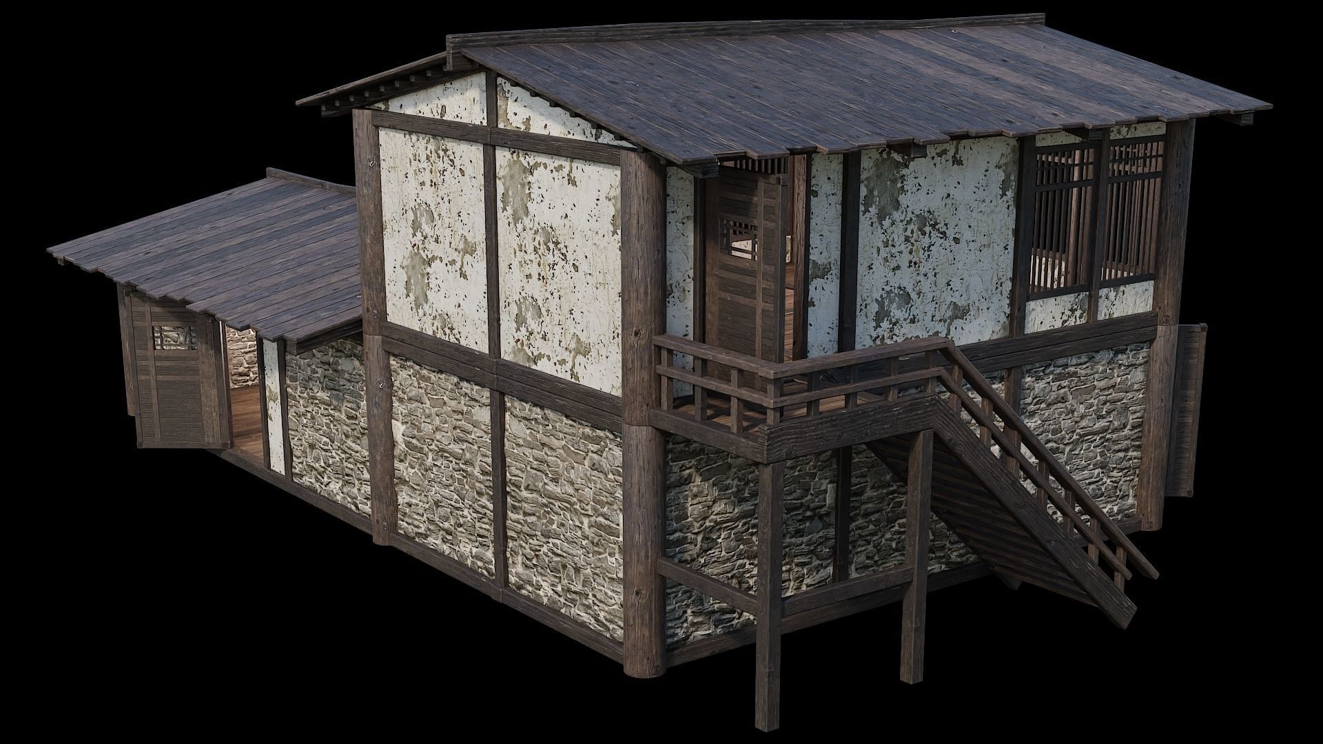 Medieval Houses 33- 4K Textures Game Ready Low-poly 3D model_12