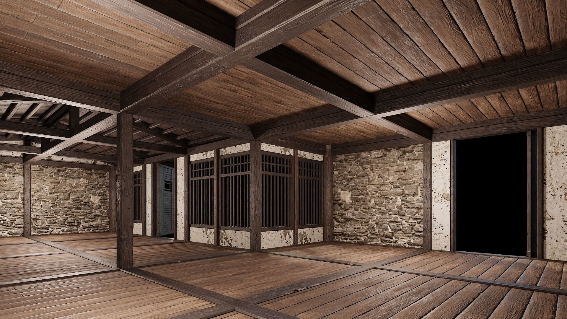 Medieval Houses 33- 4K Textures Game Ready Low-poly 3D model_4