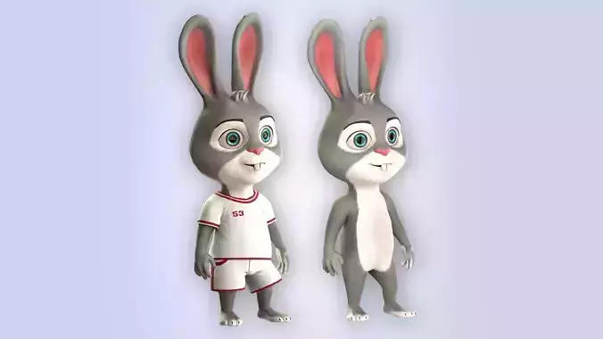 Cartoon Bunny 3D Model Collection