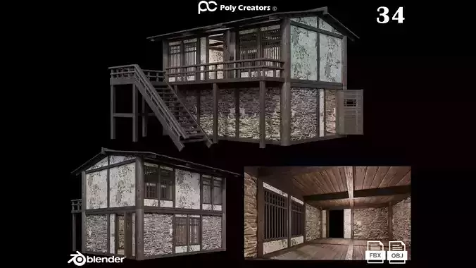 Medieval Houses 34- 4K Textures Game Ready