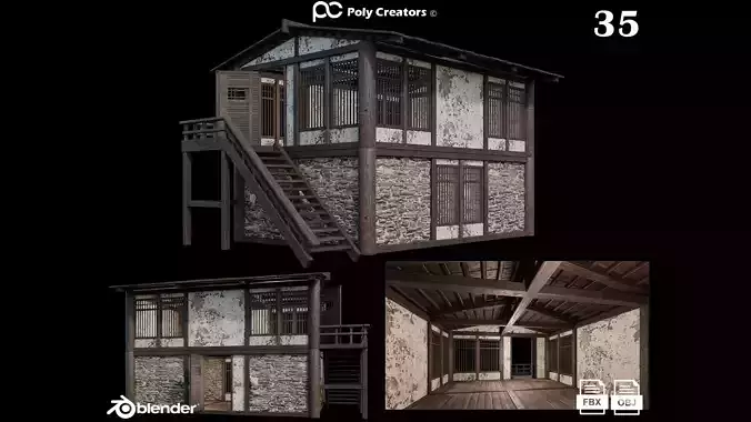 Medieval Houses 35- 4K Textures Game Ready