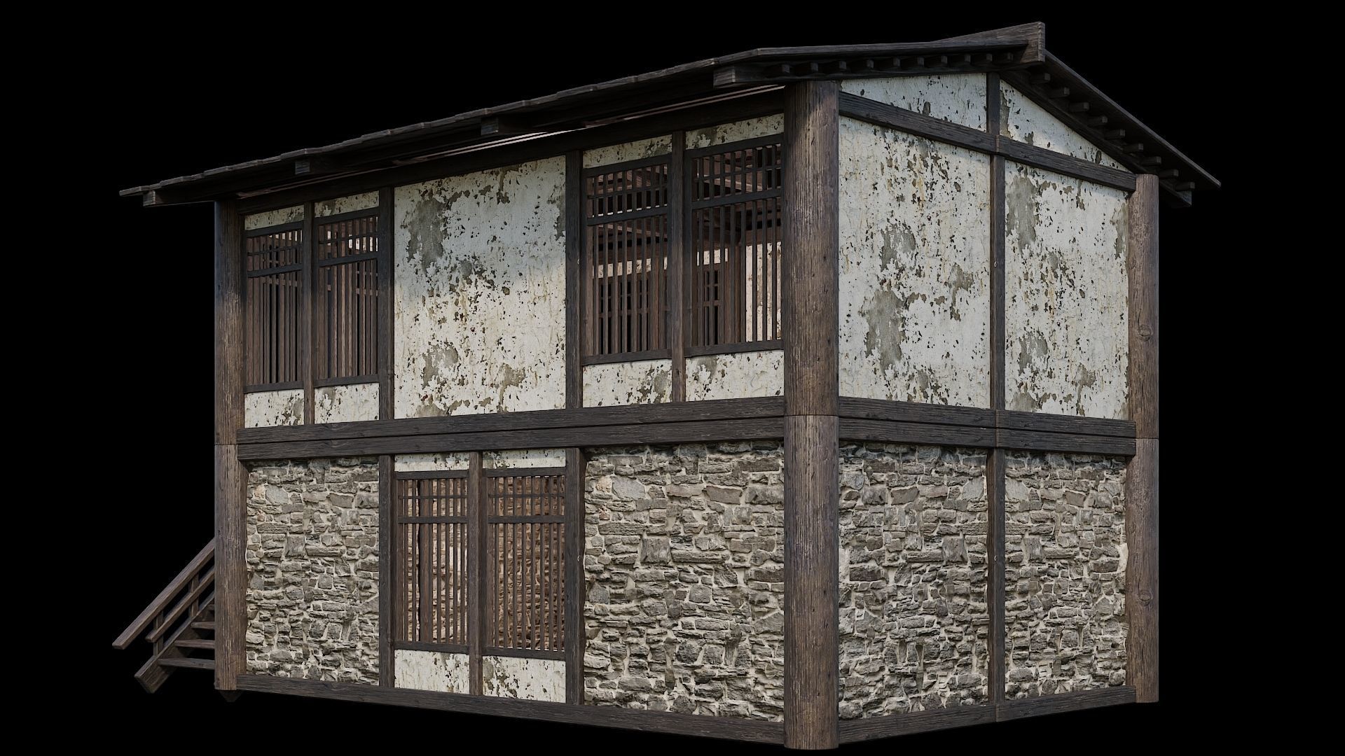 Medieval Houses 35- 4K Textures Game Ready Low-poly 3D model_10