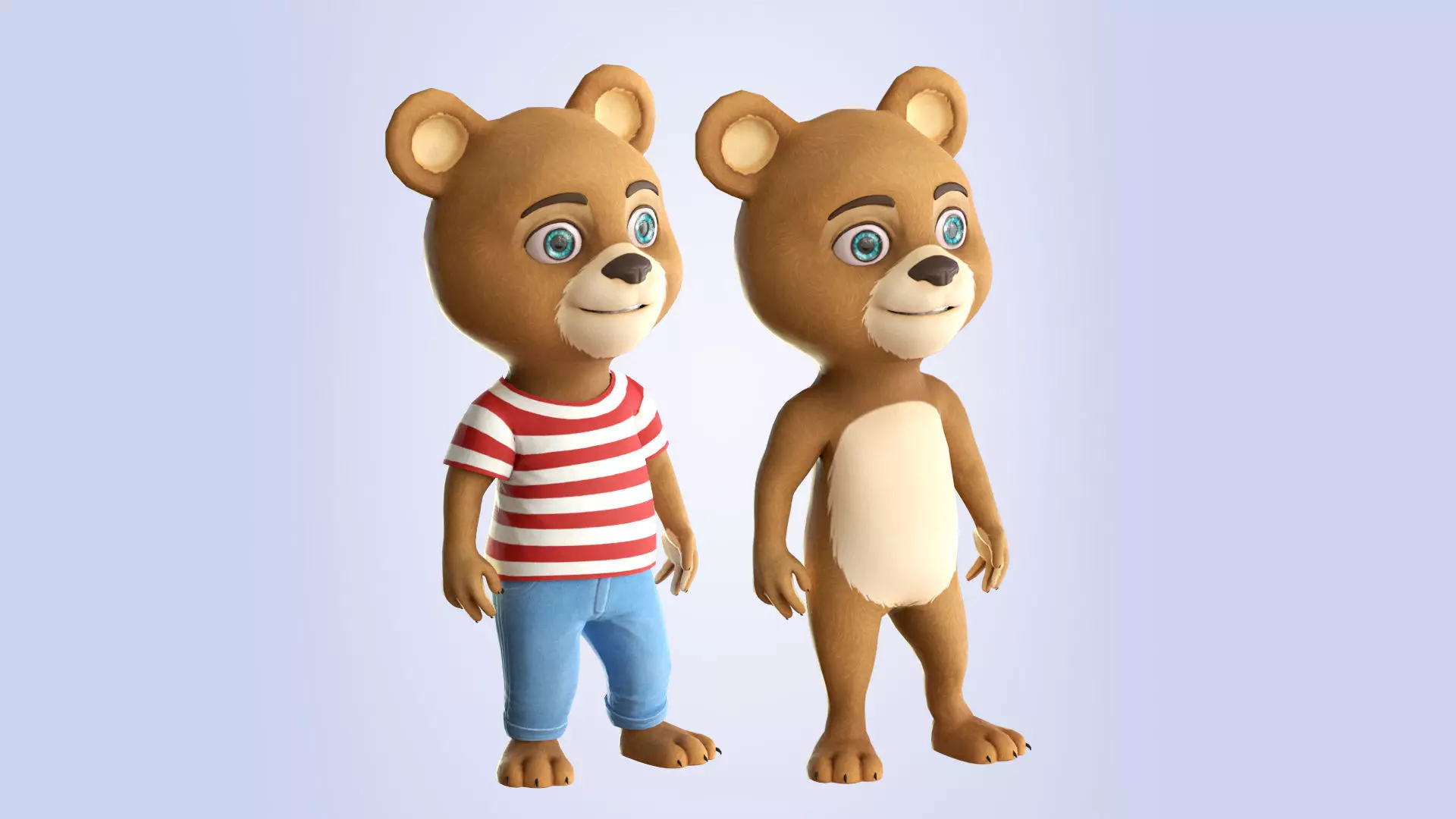 Cartoon Bear Set 3D Model Collection_0