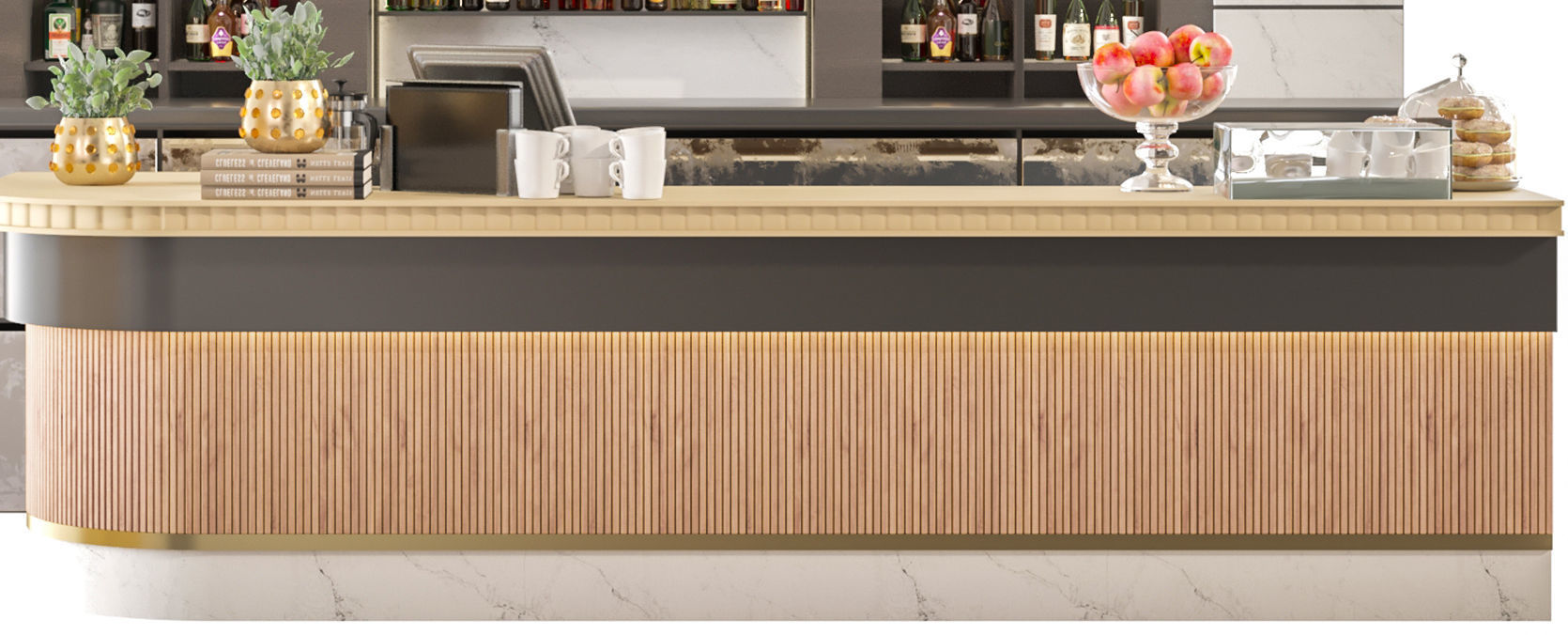Restaurant design with bar counter 2 3D model_3