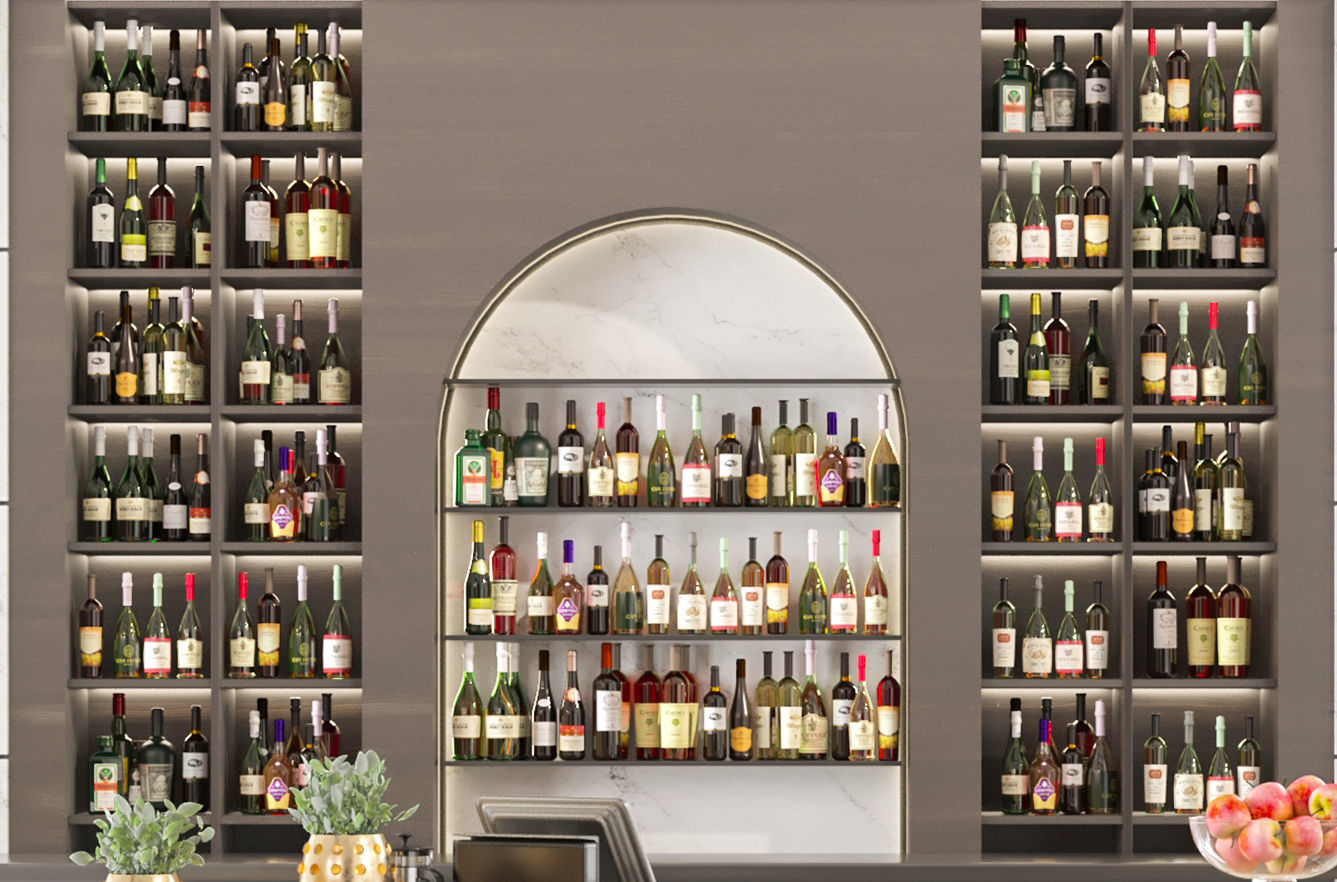 Restaurant design with bar counter 2 3D model_2